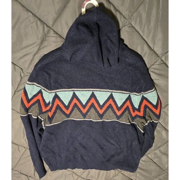Goodfellow & Co Mens Hooded Sweater Zigzag Navy XL Charlie Brown Halloween - Picture 3 of 6